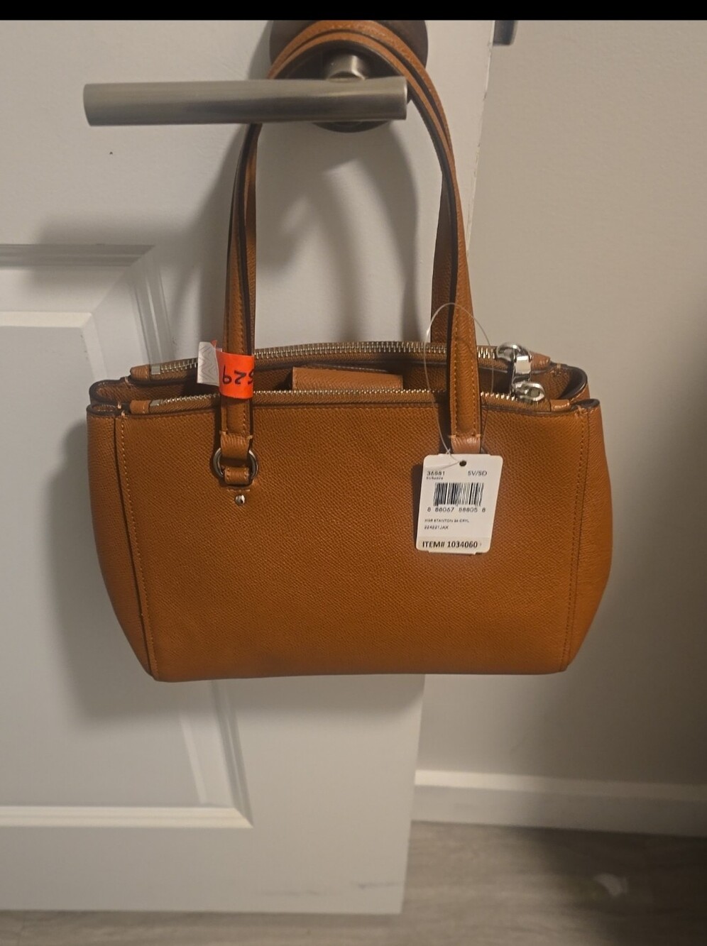 Coach Stanton 26 - Carryall Saddle Brown Crossgrain Leather Satchel Bag - Picture 6 of 16